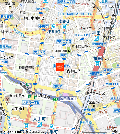 まいばすけっと神田駅西店付近の地図